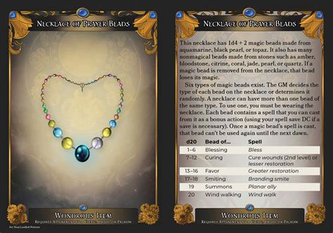 amulet of the devout|necklace of prayer beads 5e.